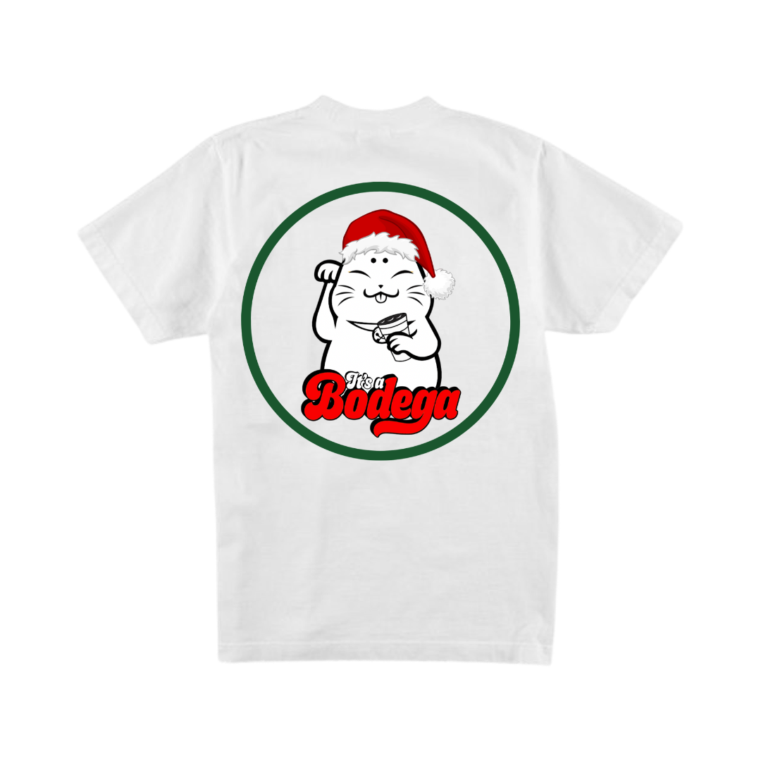 It's a Bodega Christmas Cat Shirt - White